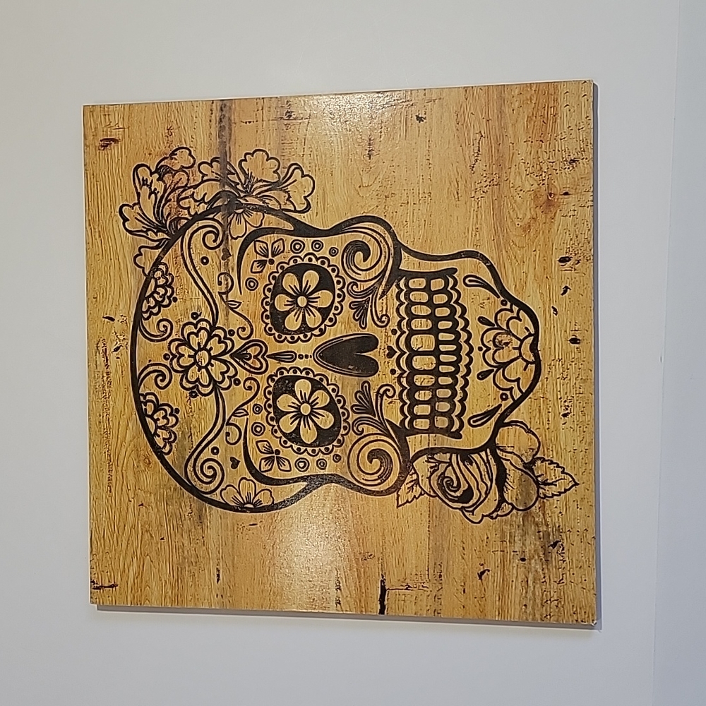 Halloween Sugar Skull Wall Picture 14" x 14"